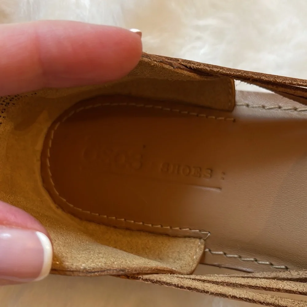 ASOS DESIGN size 8 Tan Florentine Woven Leather Sandals! - Picture 9 of 15